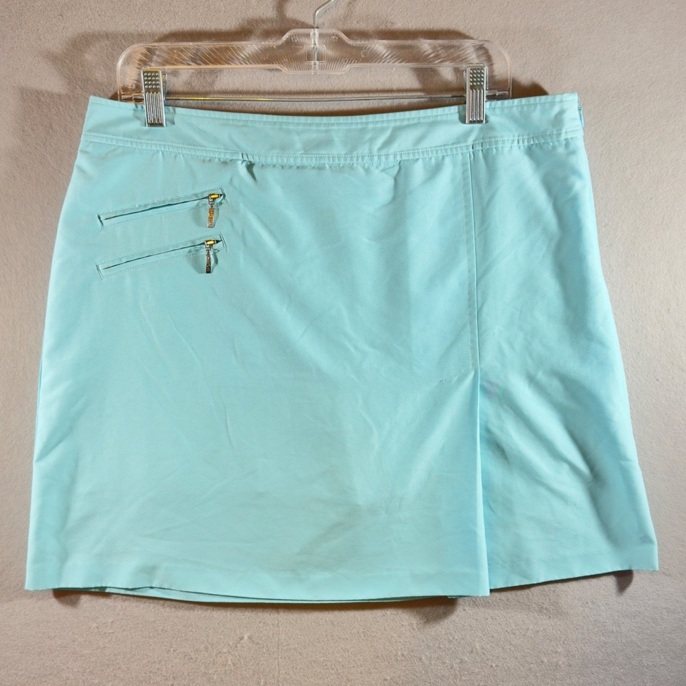 604 | IZOD Golf Skort Women 12 Aqua Blue Athletic Tennis Skirt Built In Shorts